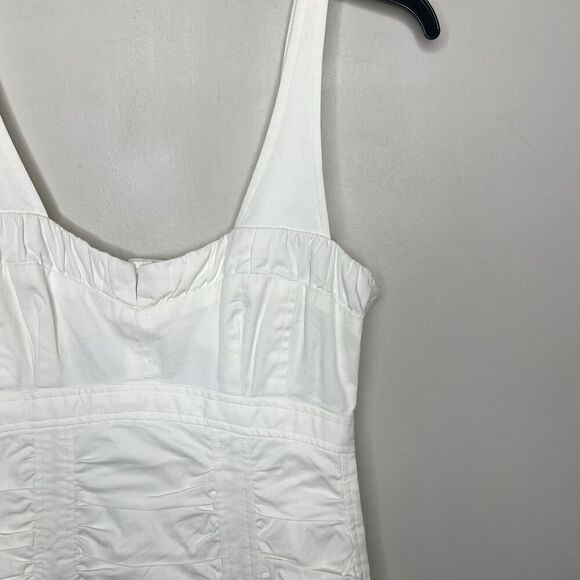 NANETTE LEPORE Mini Dress Women 4 Off White Bodycon Ruched Sleeveless Zipper - Picture 2 of 12